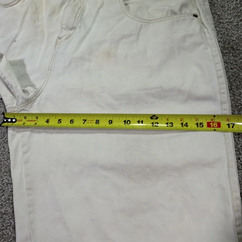 Vintage Hiphop Beige Carpenter Shorts OMW Baggy Classic 90s 40 Waist